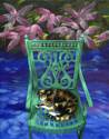 Hemingway Cat On A Green Chair