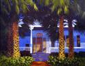 Painting--Acrylichouse in the palm blue shade