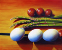 Painting--Acrylic-Still LifeEggs, Asparagus, and Tomatoes