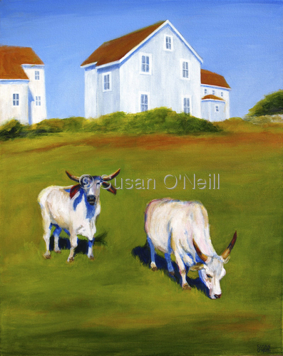 Painting-Animals-Block Island Brahmans