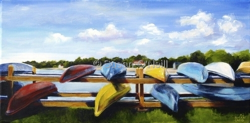 Painting-Realism-Kayaks at Roton Point #1