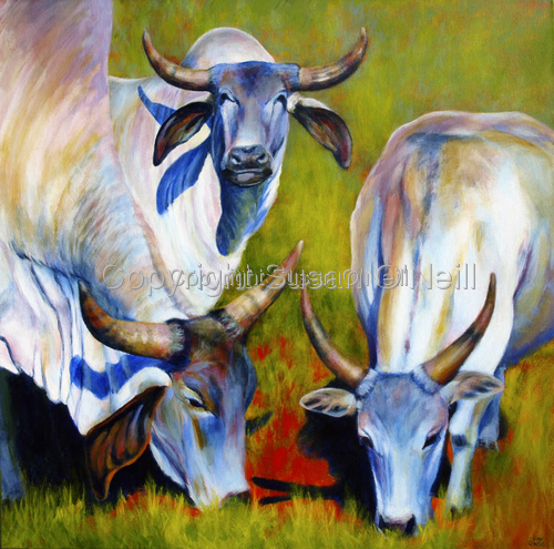Painting-Animals-Blue Brahmans