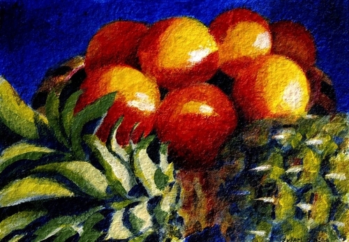 Painting-Still Life-pineapple & oranges