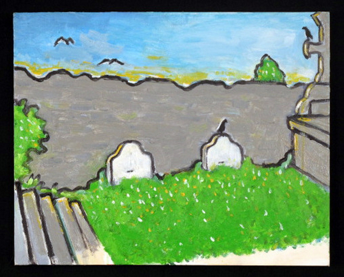 Painting-Landscape-Van Gogh's Grave (and Theo's), Auvers