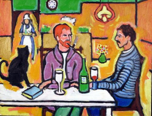 Painting-Portrait-Van Gogh and Gauguin