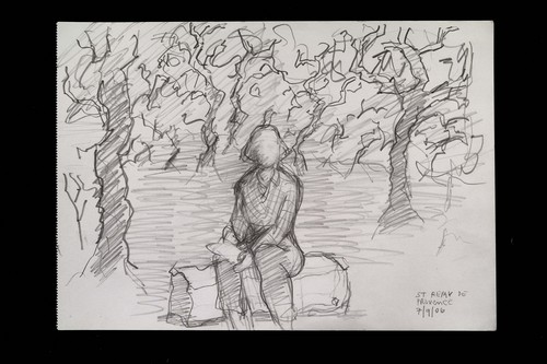 Drawing-Landscape-St. Remy de Provence, France