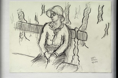 Drawing-Landscape-Luxembourg Gardens, Paris, France