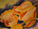 Elfriede Oth - Painting tulips,english garden,wind, watercolor,painting, - Painting