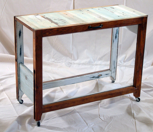 Wood-Porch Table (green top)