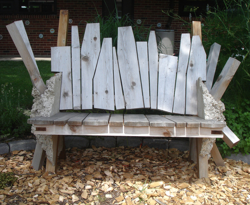 Decorative-Garden Bench Washington Elementary, Evanston, Illinois