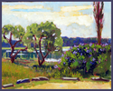 Painting--Oil-SeascapeWharton Point Lilacs