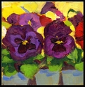 Painting--Oil-FloralNeon Pansies