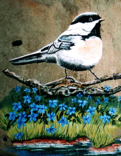 Painting-Acrylic-Chickadee Closeup