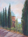 Painting--Pastels-LandscapeDome With Cypresses