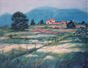 Painting--Pastels-LandscapeRainy Field, Taos