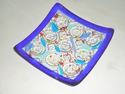 Glass--Colored-Bowls and VesselsBlue edged plate