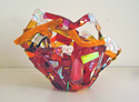 Glass--Colored-Bowls and VesselsRed vessel