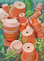 Painting--Pastels-Still LifeFlower Pots II