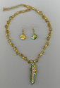 Golden necklace and earrings