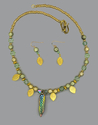 Jewelry--Beads-NecklacesGreen and gold set