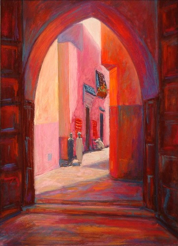 Painting-Cityscape-Marrakech Street