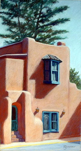 Painting-Cityscape-Bay Window, Taos