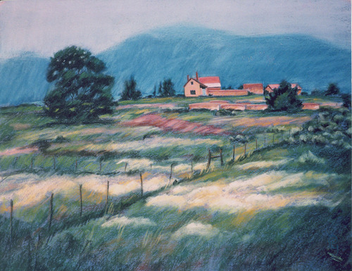 Painting-Landscape-Rainy Field, Taos