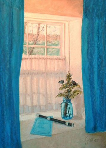 Painting-Still Life-Santa Fe Window With Recorder