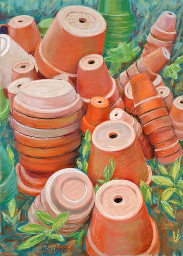 Painting-Still Life-Flower Pots II