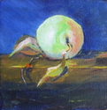 Pat Arnold, oil on canvas, apple, still life - Still Life Painting
