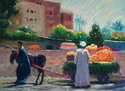 Painting--Pastels-GenreEgyptian Fruit Vendor