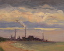 Painting--Oil-CityscapeSteel Mills