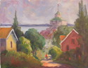 Painting--Oil-GenreMonhegan from the Yew