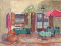 Painting--Pastels-CityscapeCafe in Tuscany