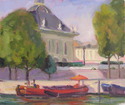 Painting--Oil-GenreBoats on the Seine