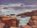 Painting--Oil-SeascapeRocks along Bar Harbour shore
