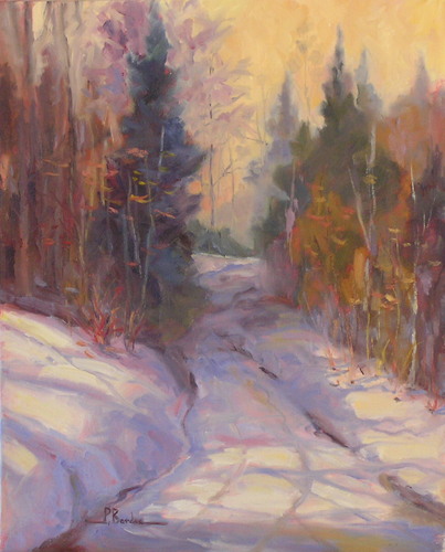 Painting-Landscape-Snowy Road