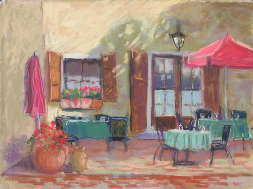 Painting-Cityscape-Cafe in Tuscany