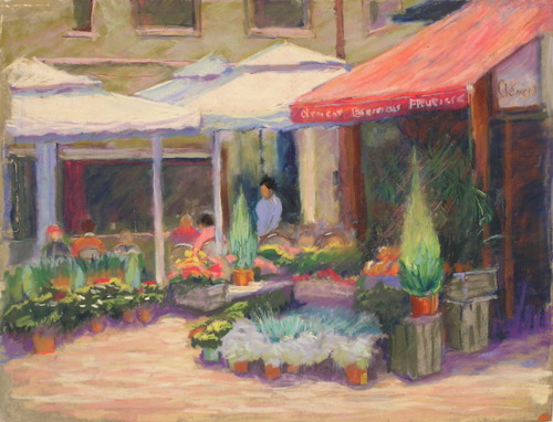 Painting-Genre-Cafe in Normandy