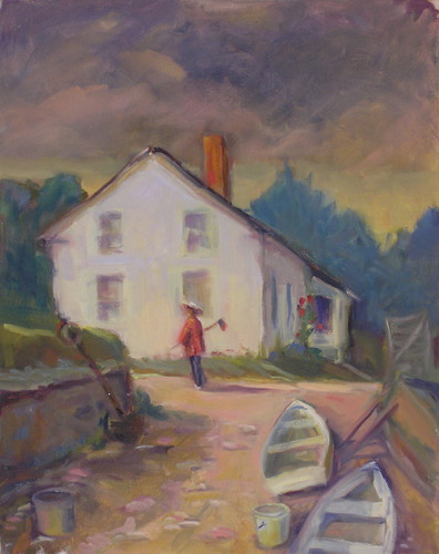 Painting-Genre-Late Day Gardening