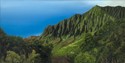 Kauai, Kalalau, valley, Hawaii, Hawaiiana, afternoon, mountain, view, ocean, tropical, foliage, flora, pati o'neal, hawaii art, hawaii artist - Landscape Painting