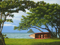 Kahalu%27u%20View%20of%20Chinaman%27s%20Hat%20-%20Matted%20mini-print (thumbnail)