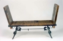 vintage wood, vintage steel, bench -  Wood