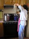 Fiber Art--Wall HangingSkein into pot.