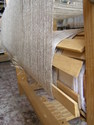 Fiber Art--Wall HangingWarp Beam, warp sticks, linen warp.