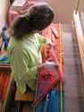 Fiber Art--Wall HangingWeaver at work!