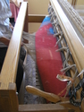 Fiber Art--Wall HangingUnrolling the tapestry.