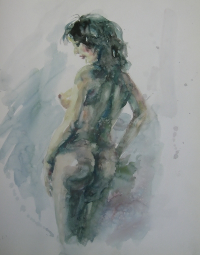 Painting-Watercolor-Pose-Nude 1