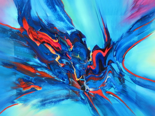Painting-Abstract-scarlet rush