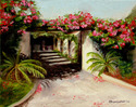 Painting--Oil-FloralFlowering Gate